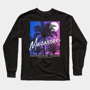 Retro Mazarron Palm Trees Poster V01 Long Sleeve T-Shirt